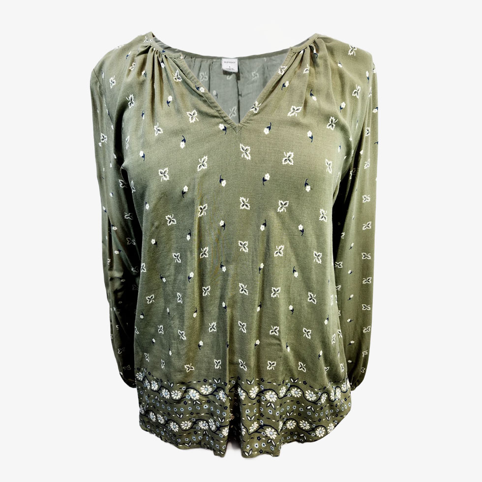 OLD NAVY Long-sleeve Printed Top, Size M