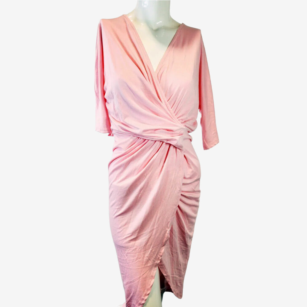 Pink wrap dress, women's medium