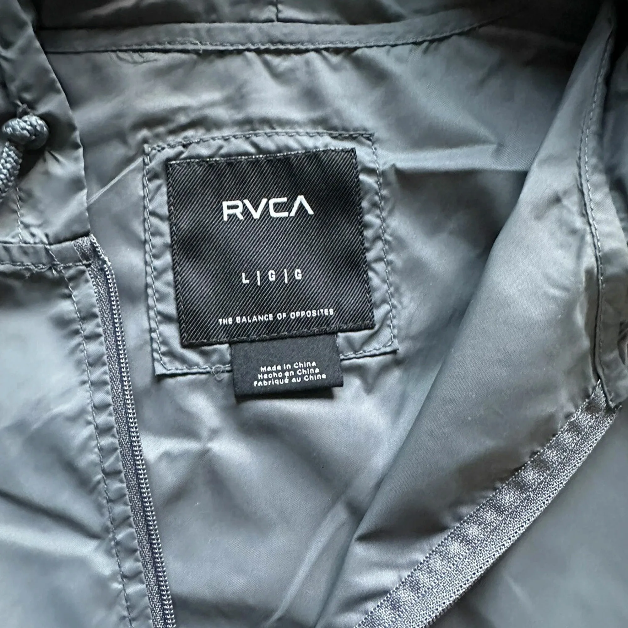 RVCA Hooded Windbreaker, Slate Gray, L - Image 2