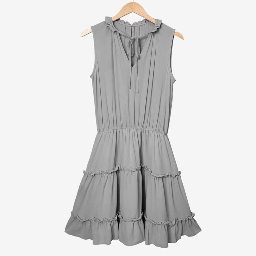 Tiered Swing Mini Dress, Size L