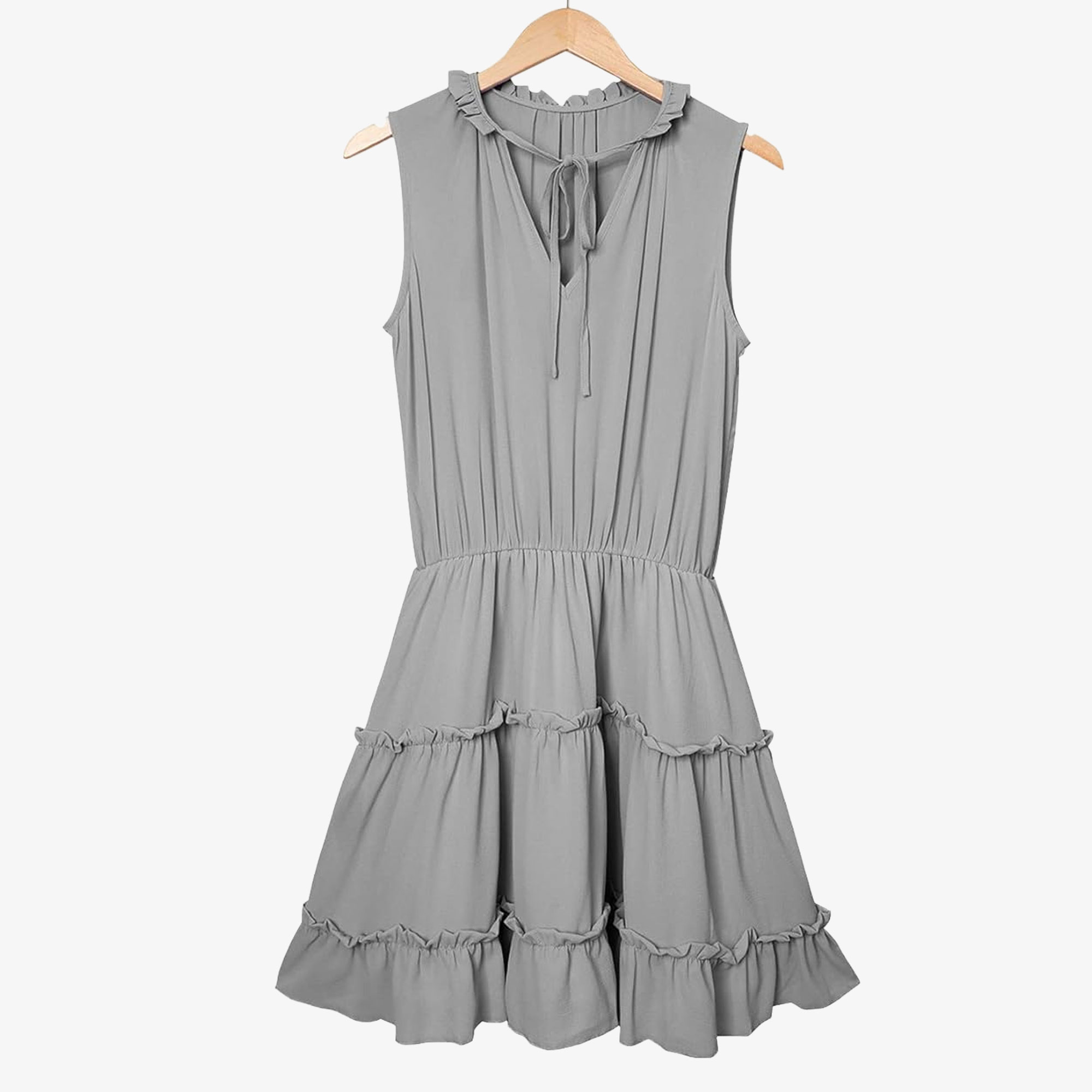 Tiered Swing Mini Dress, Size L