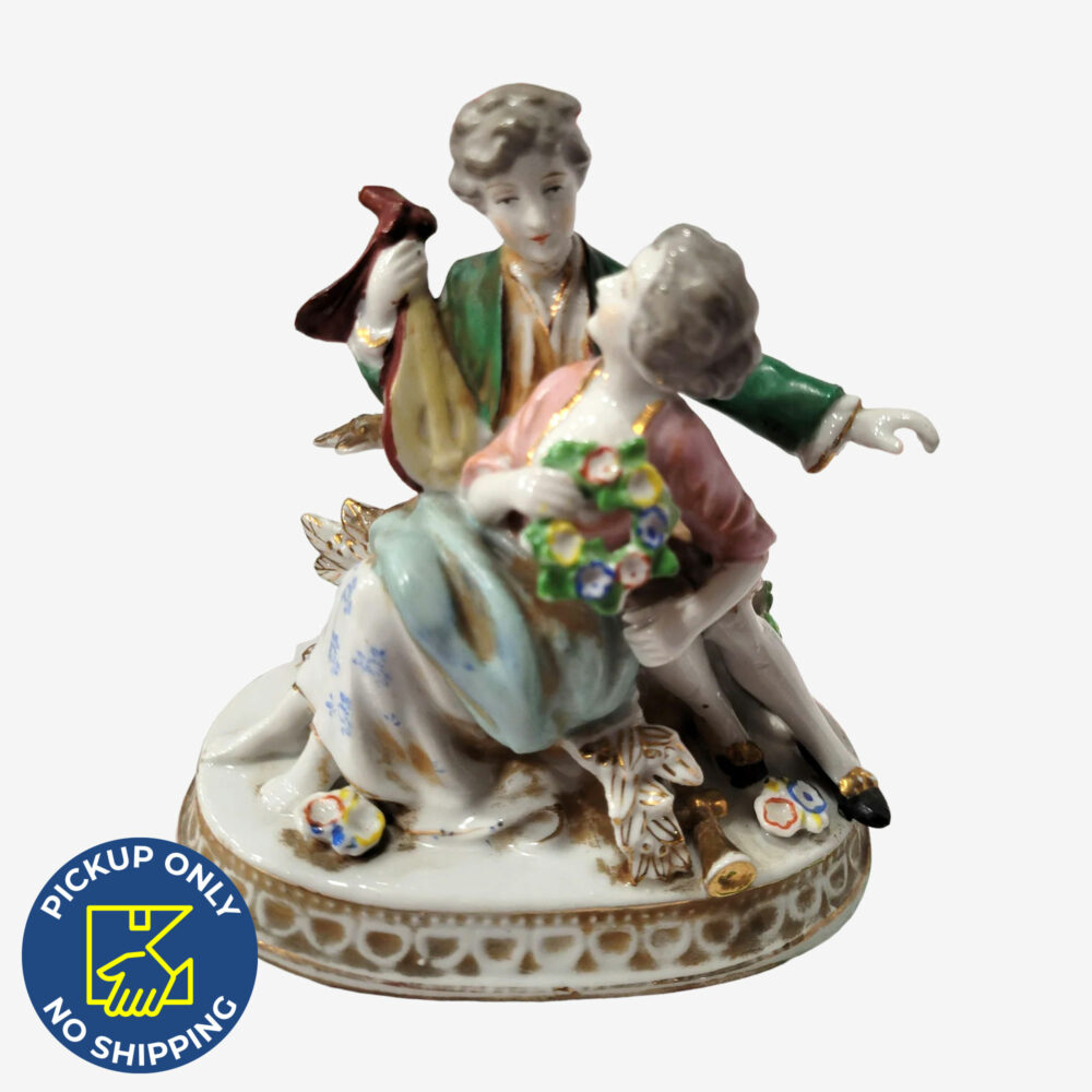 Vintage Hirade Victorian Colonial Couple Folk Music Porcelain Figurine