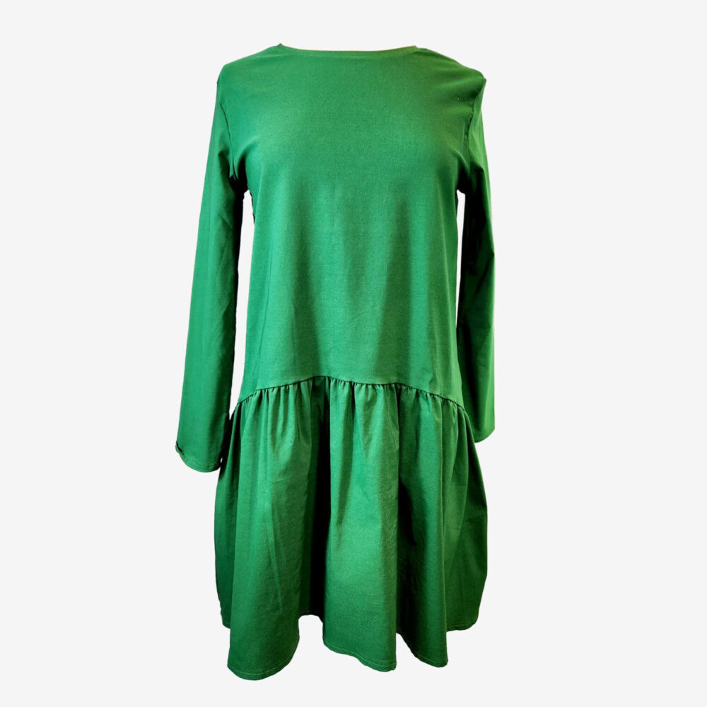 Zara Emerald Green Drop-waist Dress, Size S