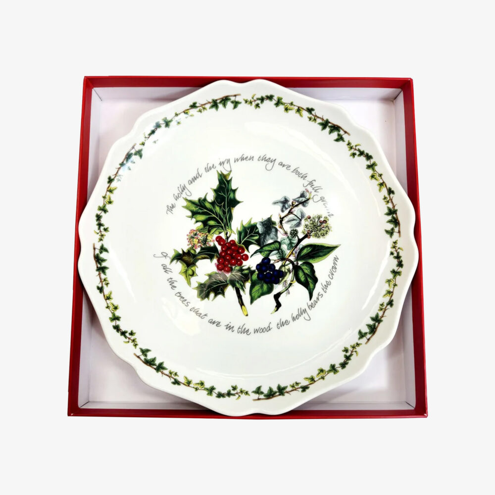 PORTMEIRION Christmas holiday scalloped platter