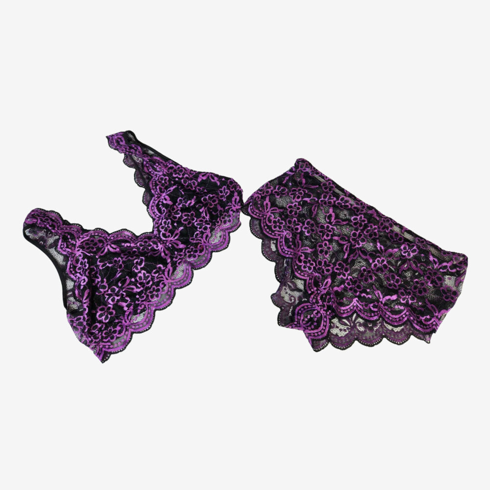 AVIDLOVE - Purple and Black Lingerie set