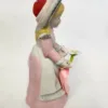 Vintage Porcelain Sewing Girl Figurine, Pink - Image 3