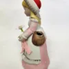 Vintage Porcelain Sewing Girl Figurine, Pink - Image 5