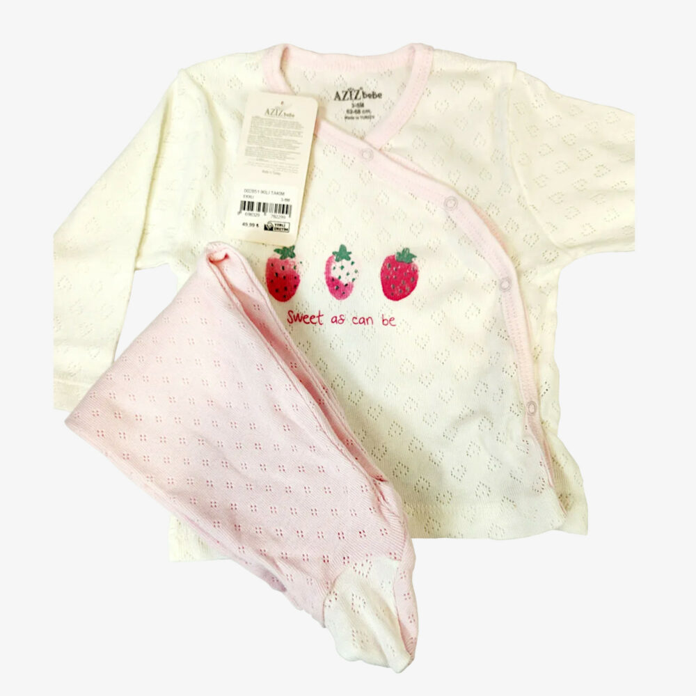 AZIZ BEBE Strawberry and Animal 2-piece Set