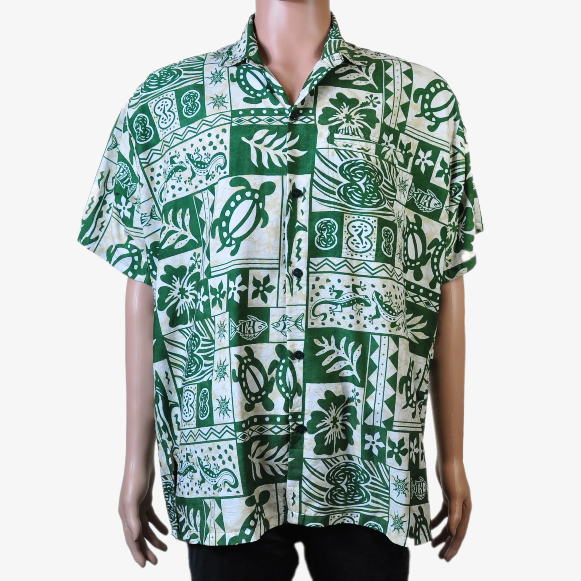 Happy Bay Hawaiian Shirt, Men's Large