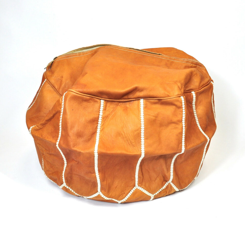 Moroccan Leather Pouf