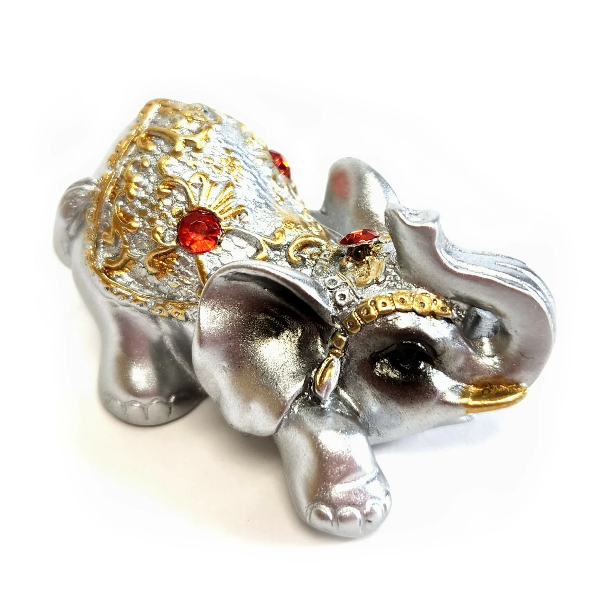 Silver Resin Elephant Figures, 6pk - Image 3