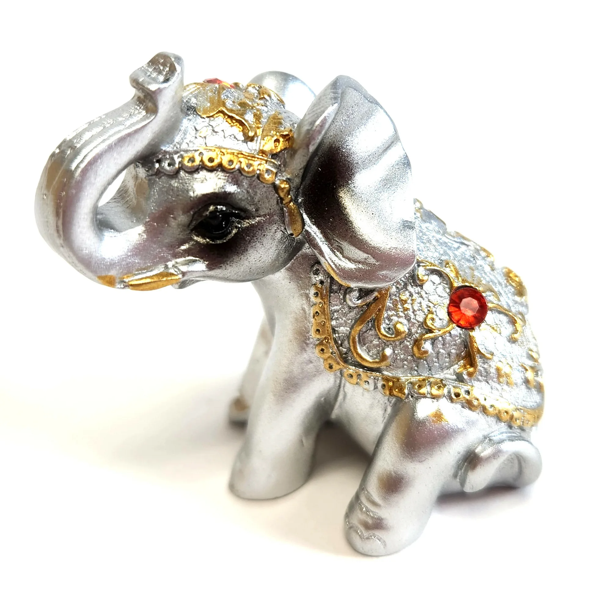 Silver Resin Elephant Figures, 6pk - Image 7