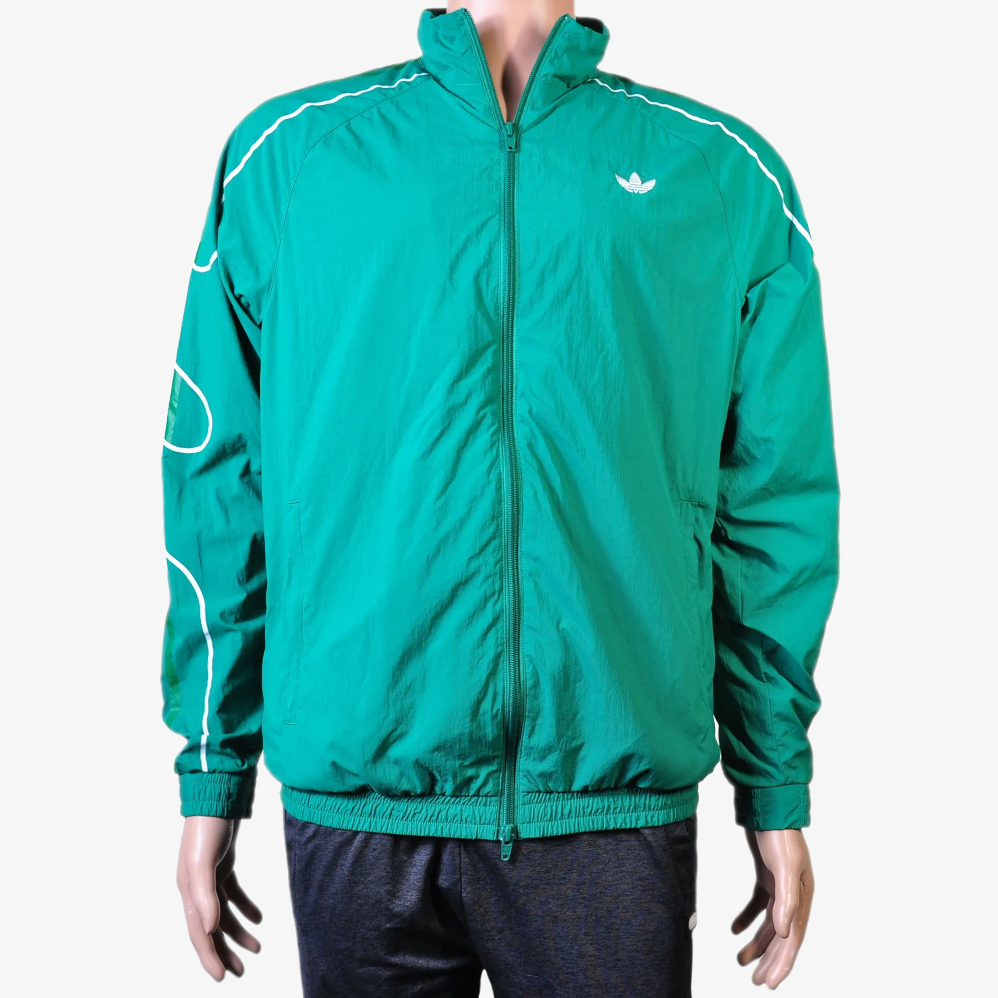 Adidas Windbreaker, Green, Men's Medium