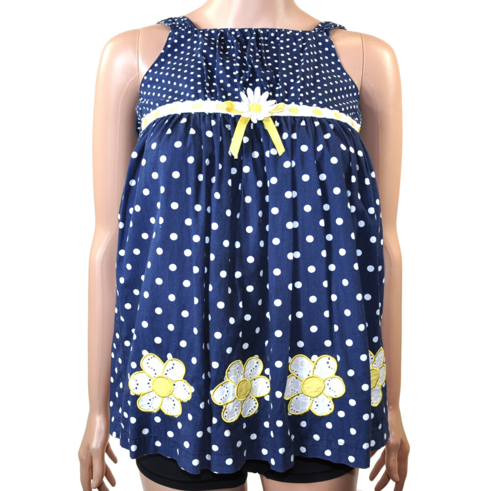 Blueberi Boulevard Girls' Polka Dot Floral Dress