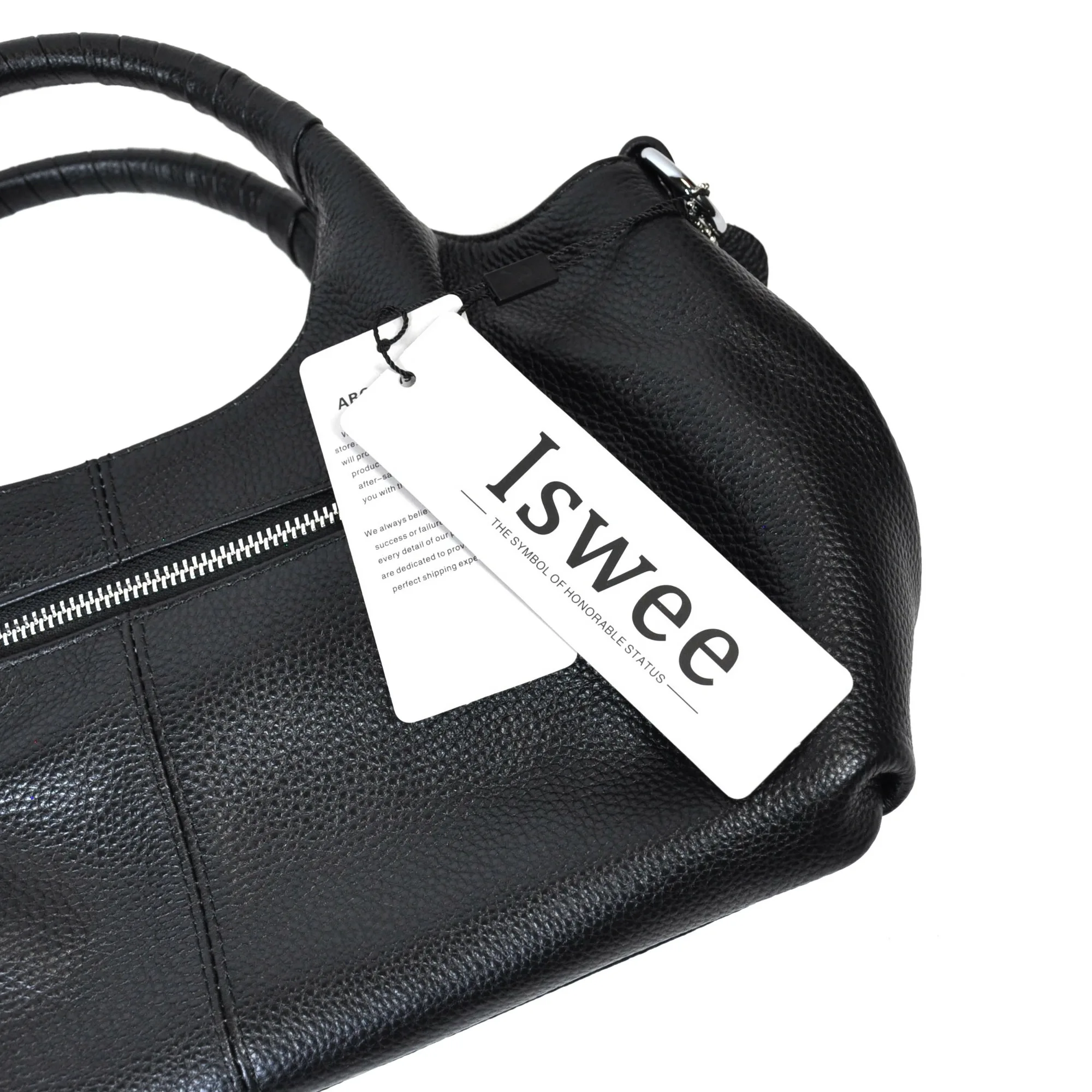 Iswee Leather Shoulder Bag, Black - Image 5