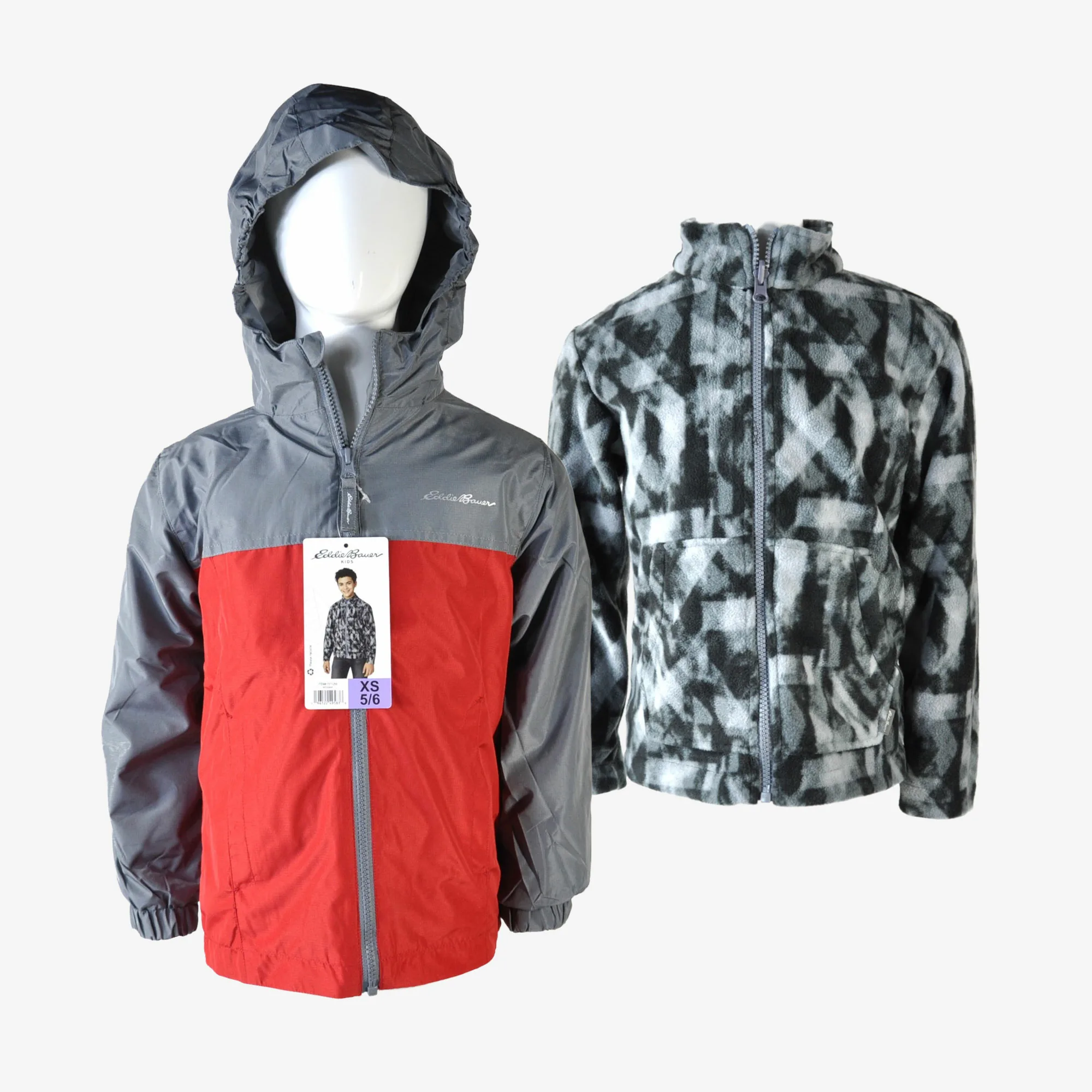 Eddie Bauer 3-in-1 Boys jacket with separate fleece liner, XS
