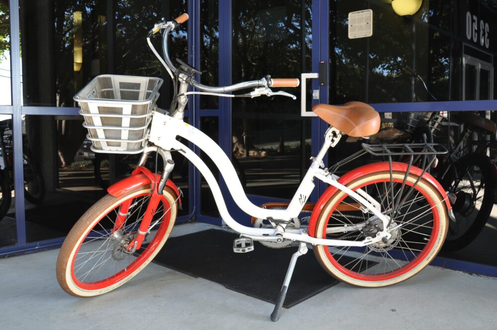 White Electric Bicycle