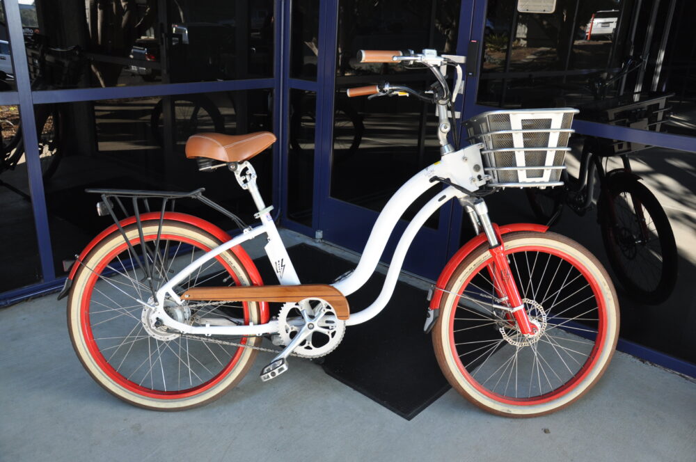 White Electric Bicycle