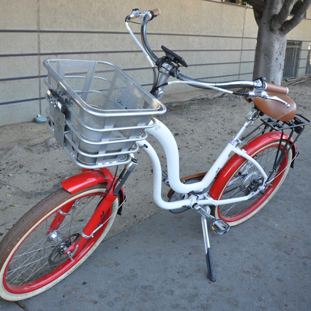 White Electric Bicycle