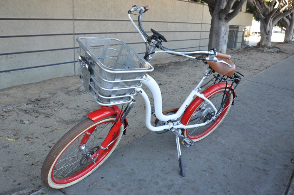 White Electric Bicycle