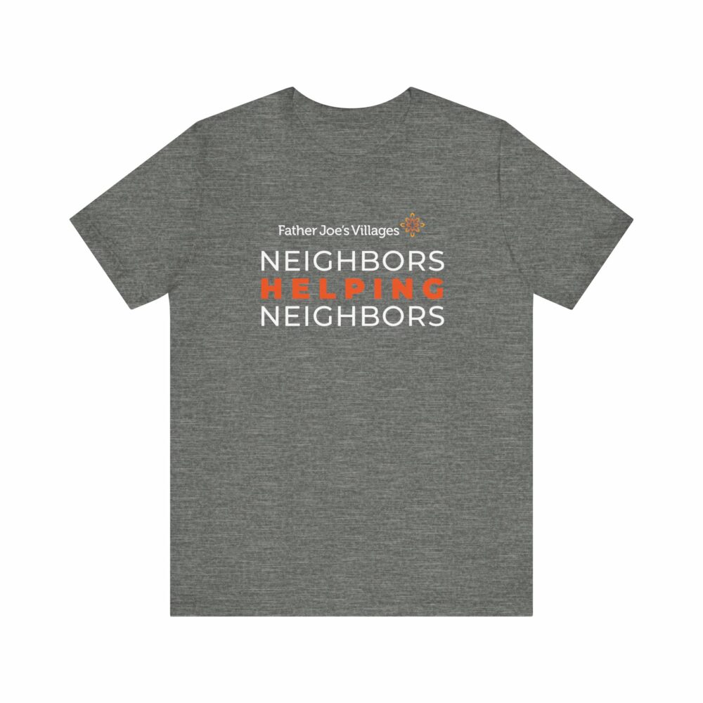 Neighbors Helping Neighbors logo t-shirt, heather gray