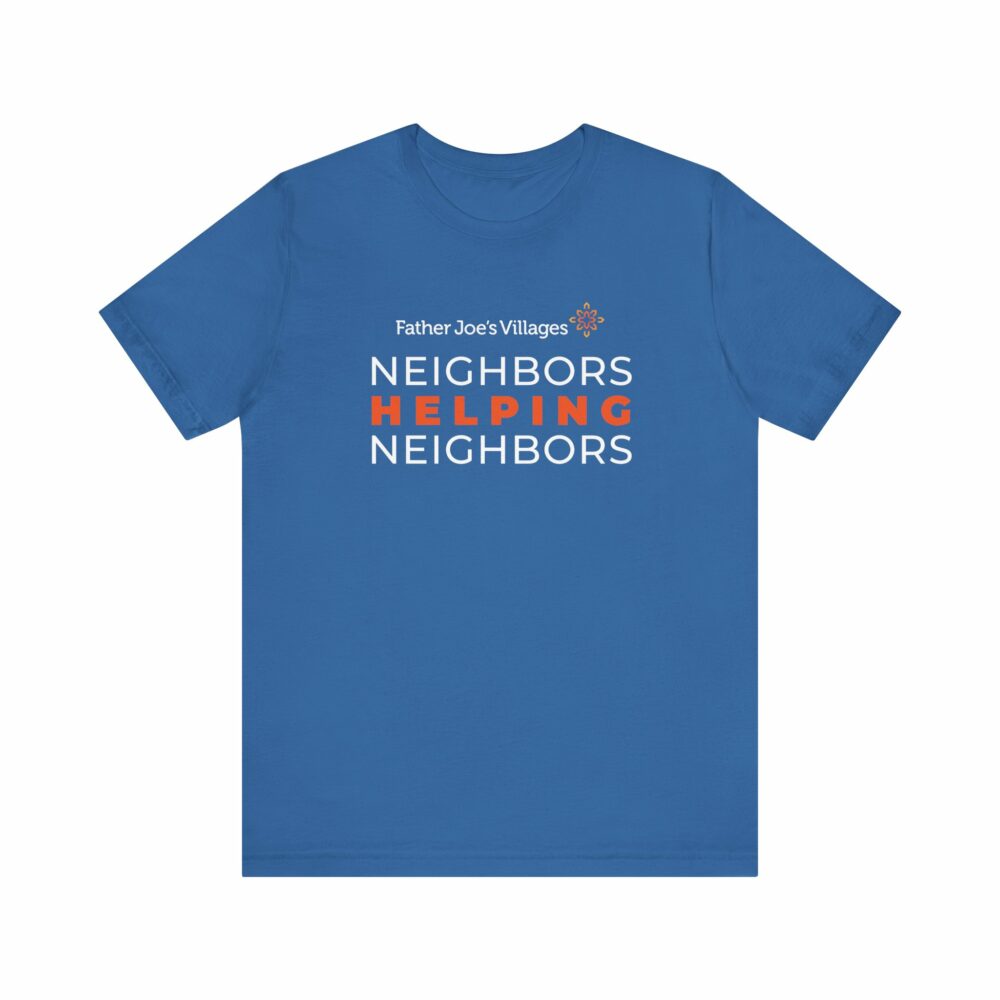 Neighbors Helping Neighbors logo t-shirt, blue