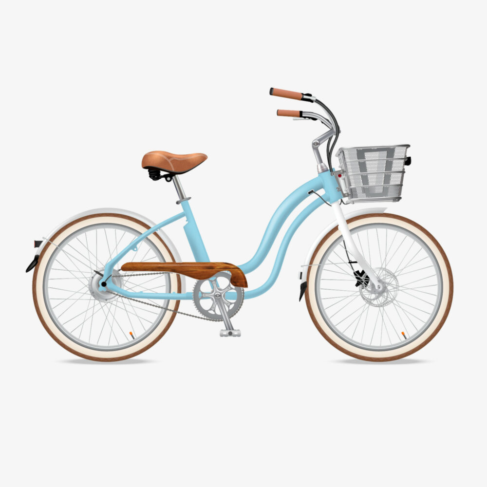 Blue Electric Bicycle