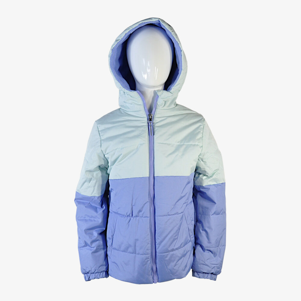 Girls' Periwinkle and Mint Green Hooded Jacket