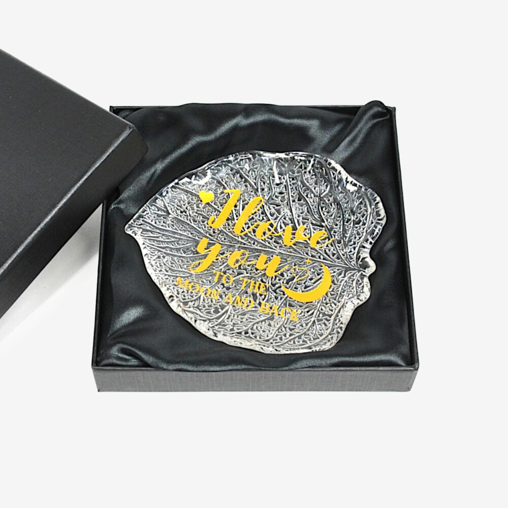 "I love you to the moon and back" Glass Jewelry Dish