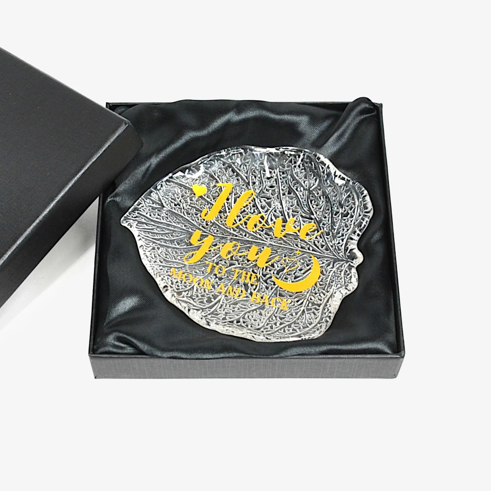 "I love you to the moon and back" Glass Jewelry Dish