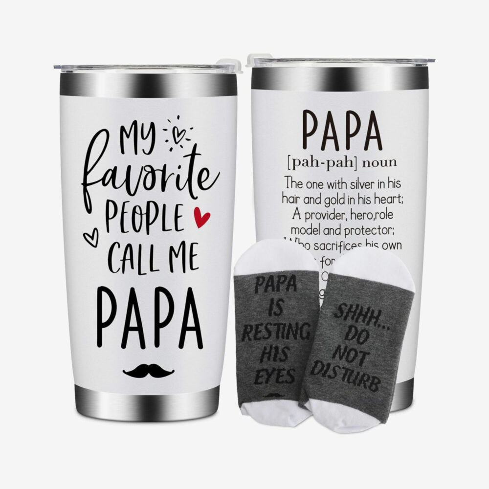 "Papa" Travel Mug and Socks Set