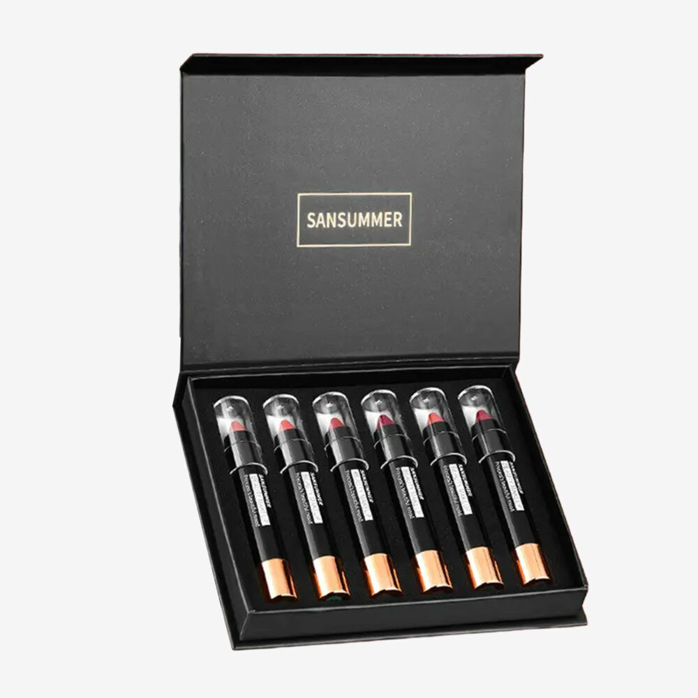 Sansummer Crayon Lipstick, shades of pink, 6pk