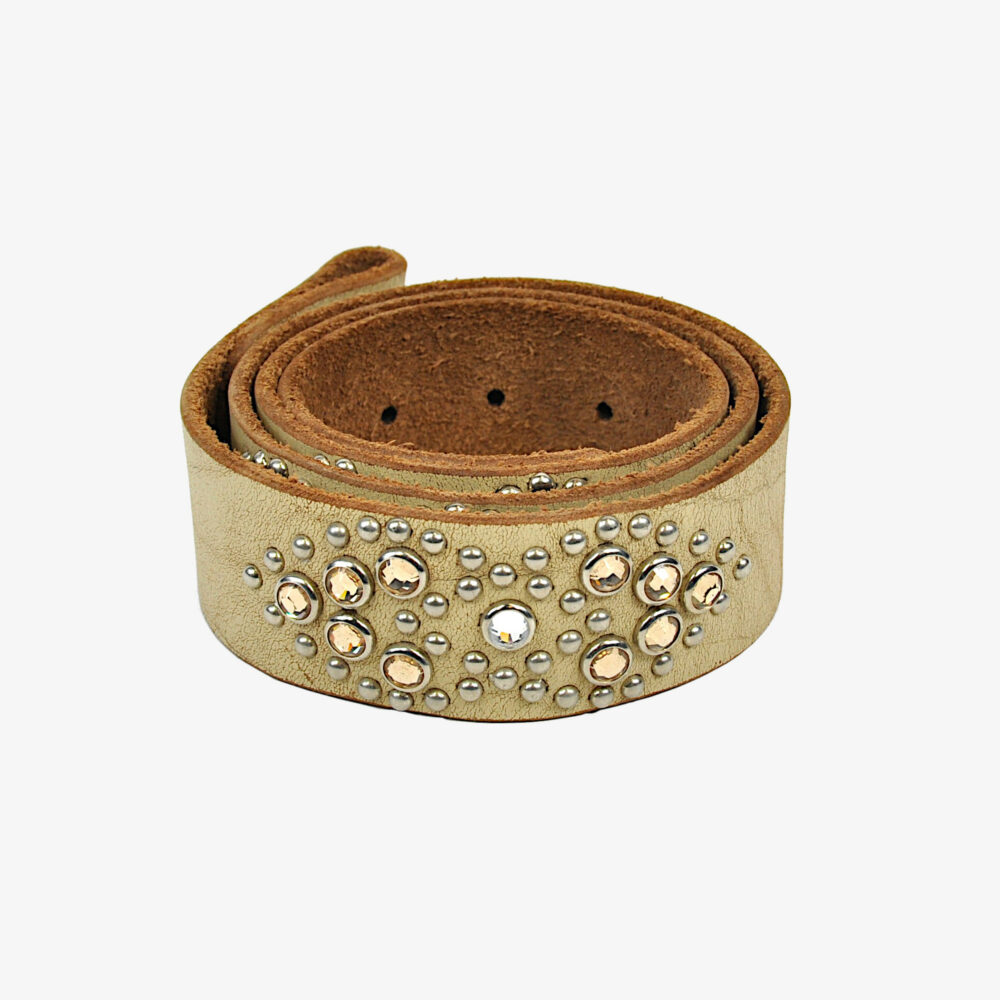 Leather Rhinestone Belt