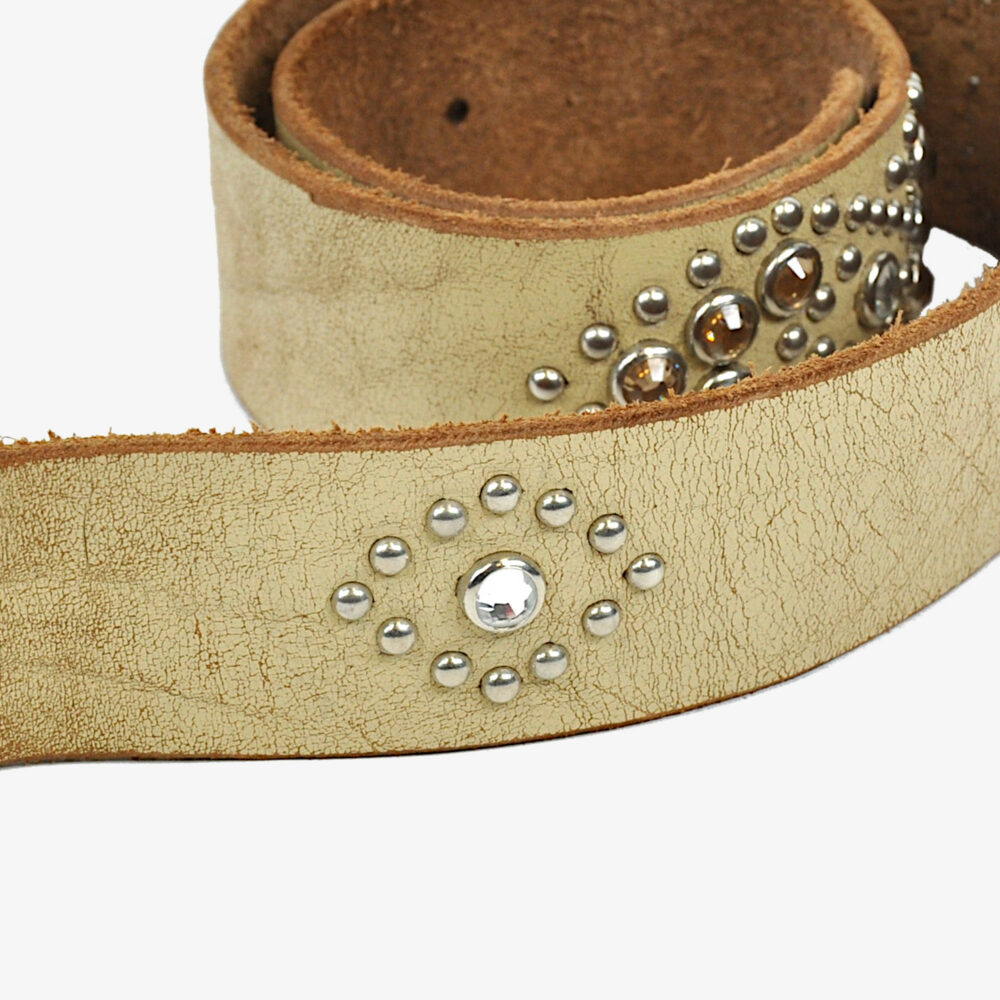 Leather Rhinestone Belt