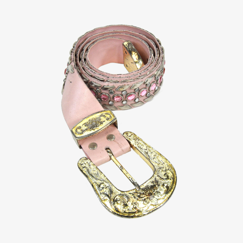 Leather Rhinestone Belt