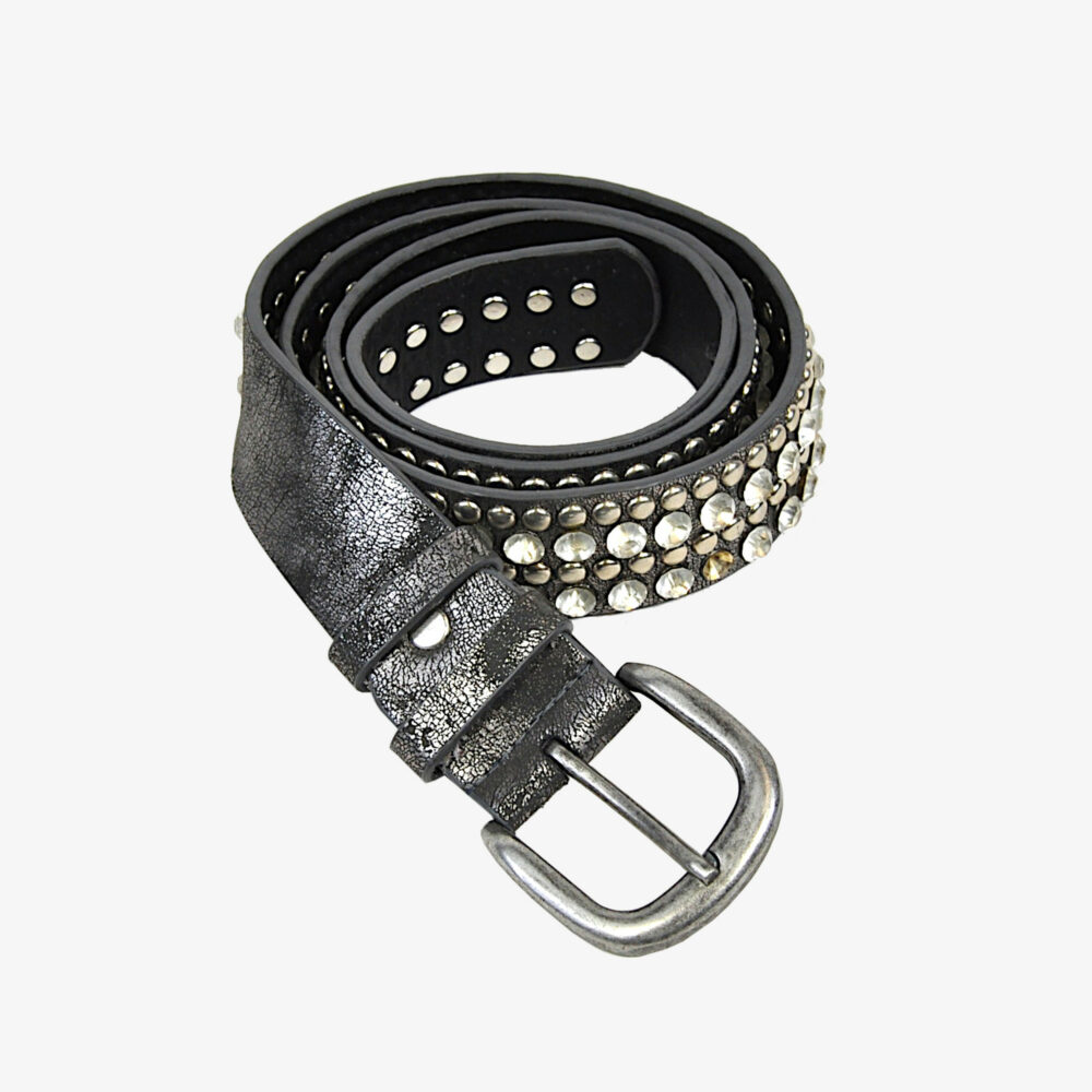 Leather Rhinestone Belt