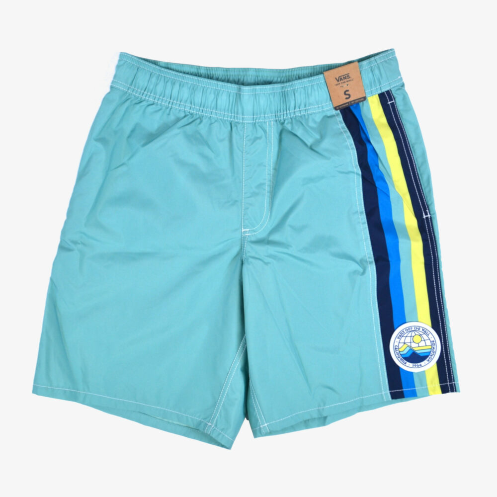 Aqua Green Striped Swim Trunks