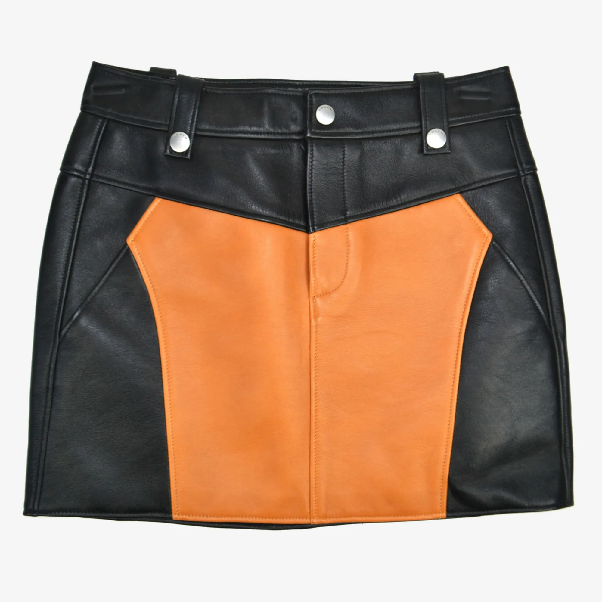 Coach Leather Miniskirt