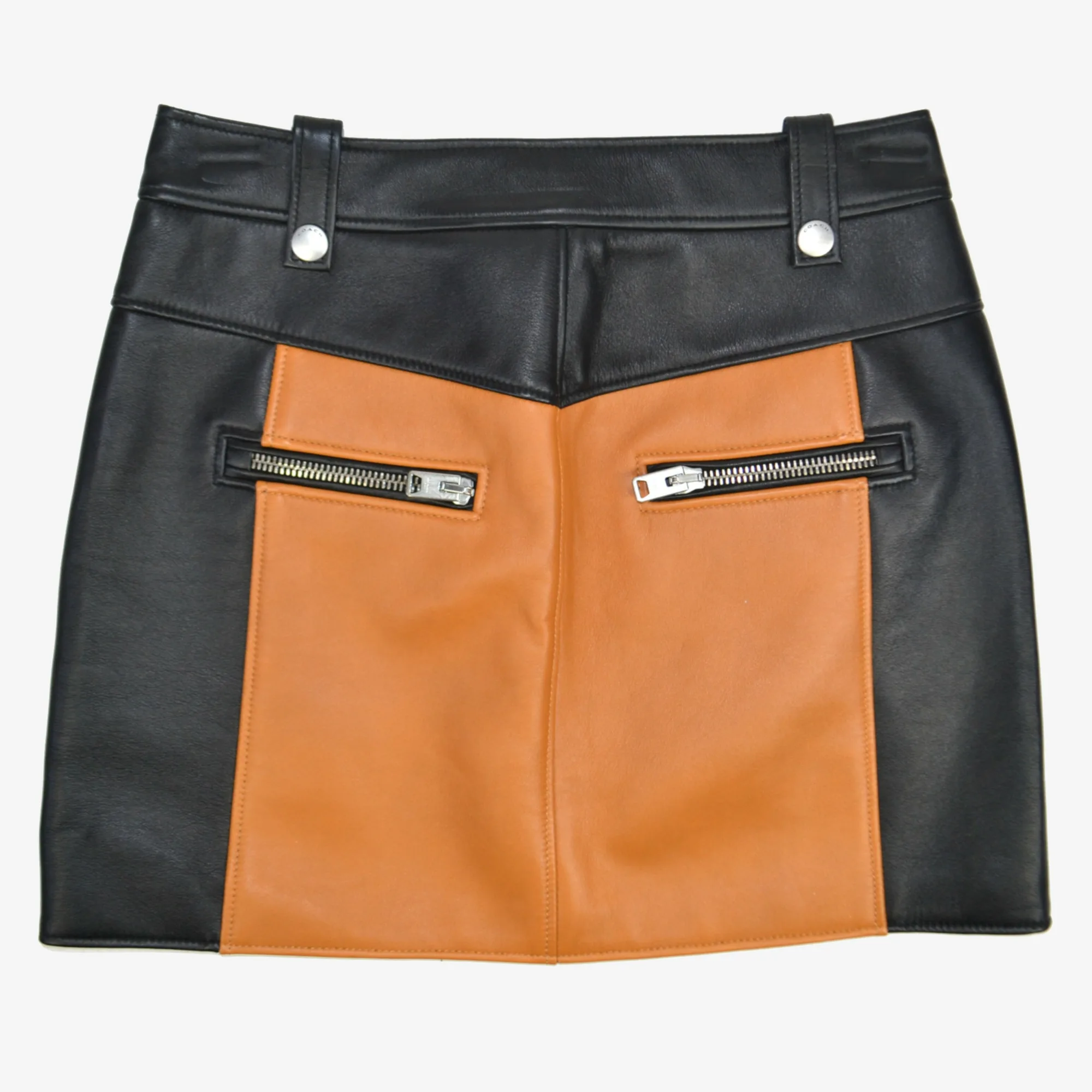 Coach Leather Miniskirt