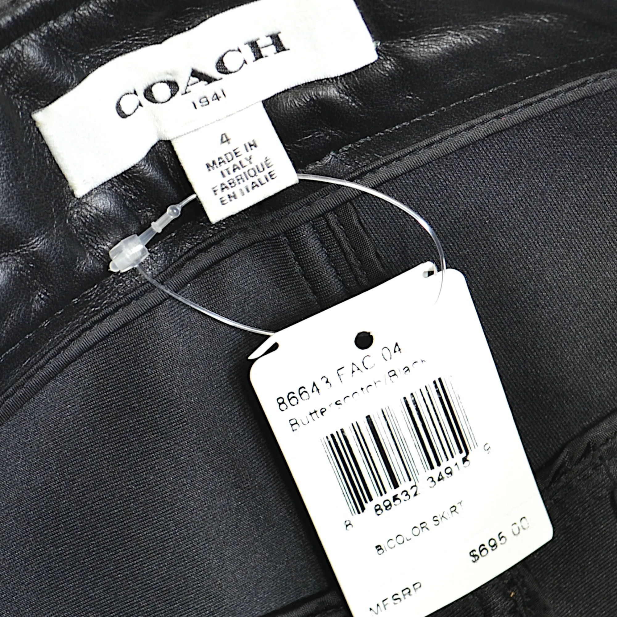Coach Leather Miniskirt