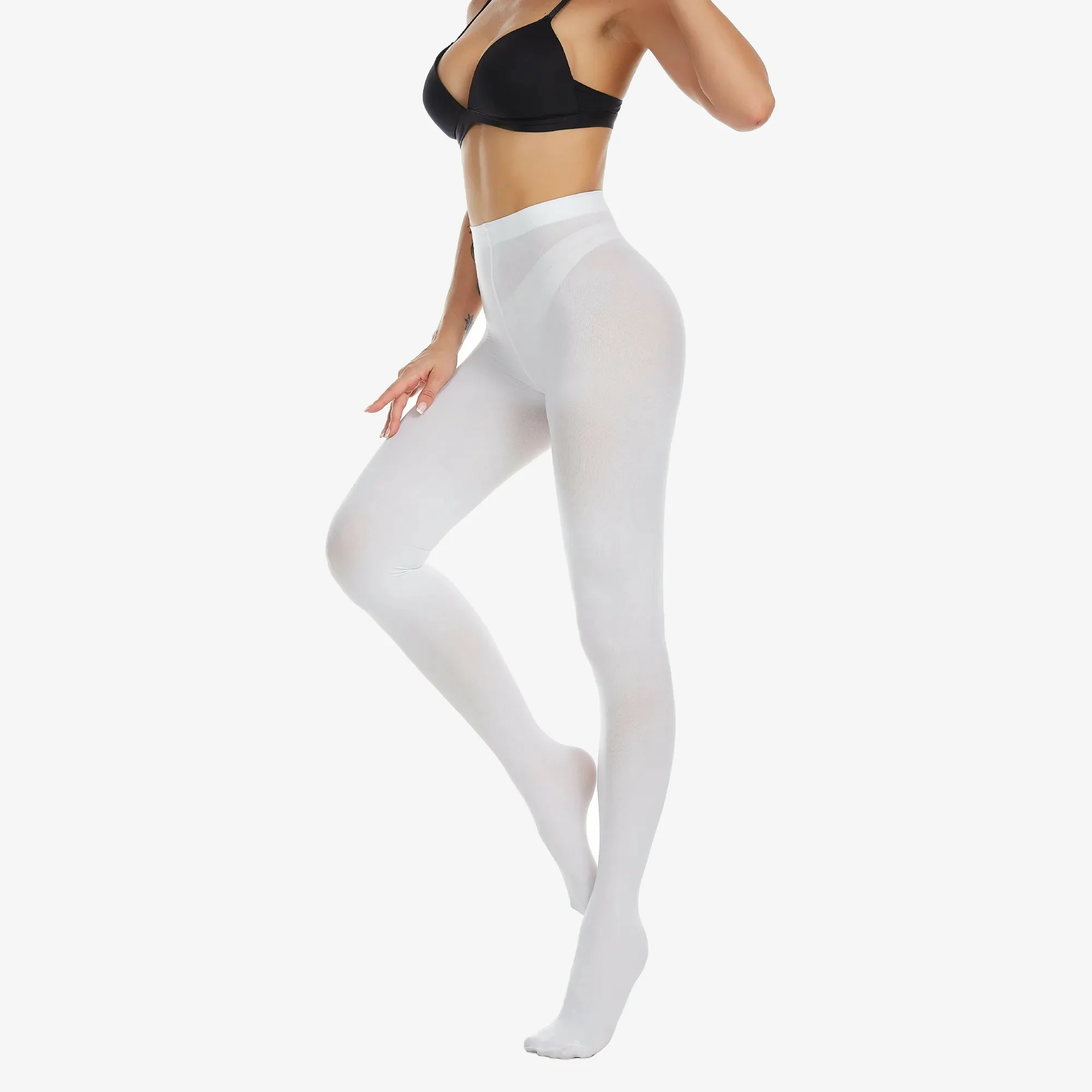 Semi-opaque White Tights