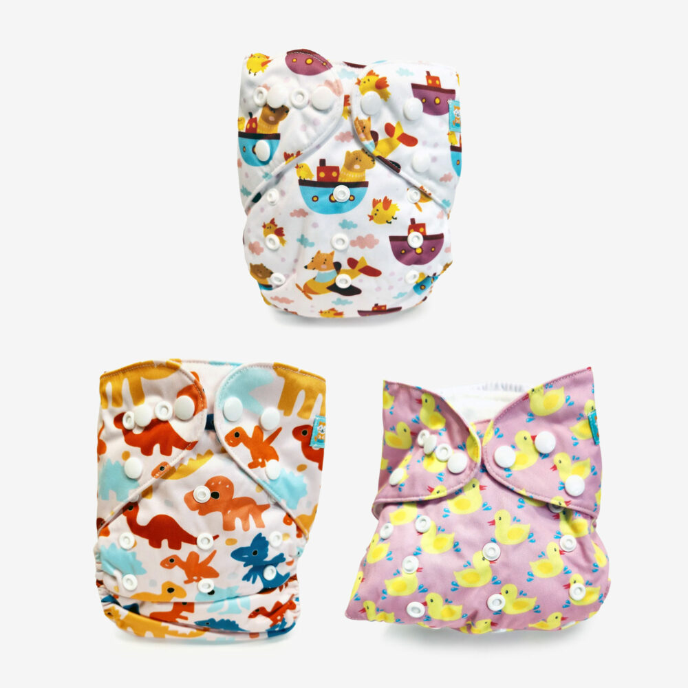 ALVABABY 3-pack cloth diaper bundle
