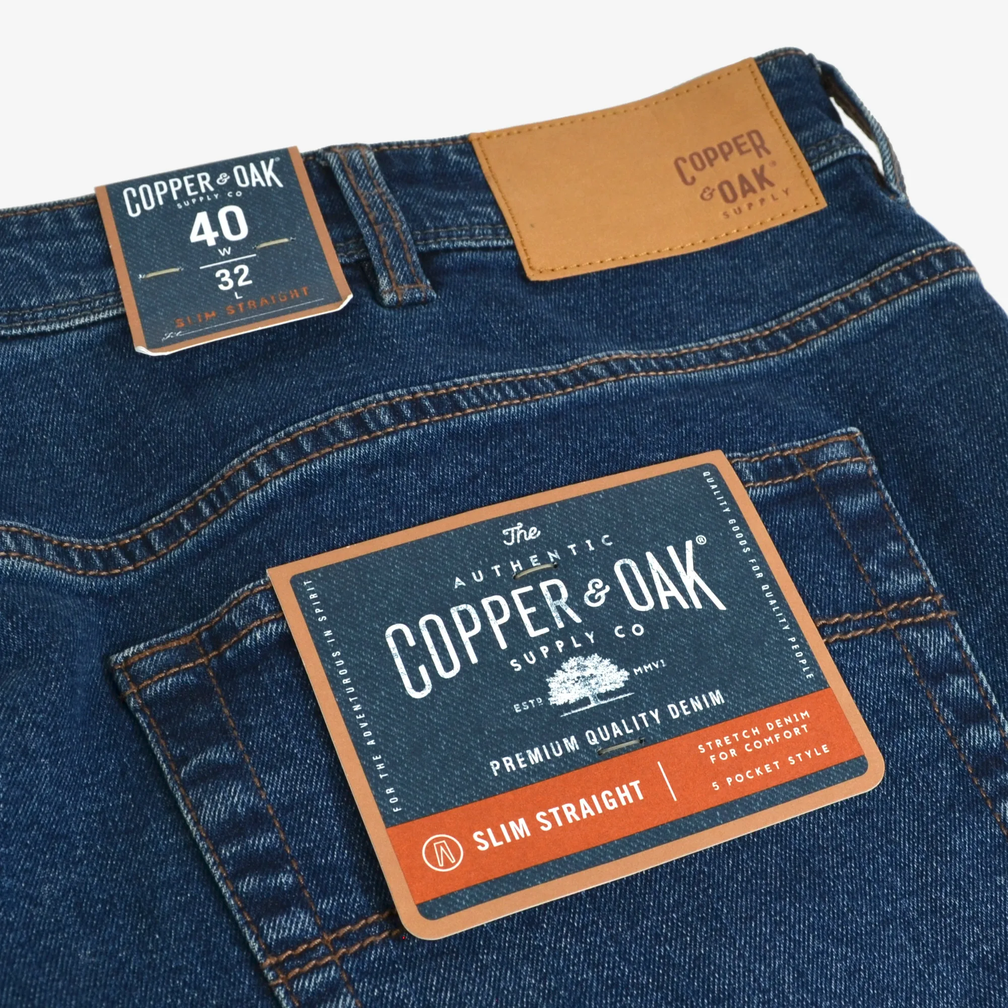 Copper & Oak Slim Straight Jeans