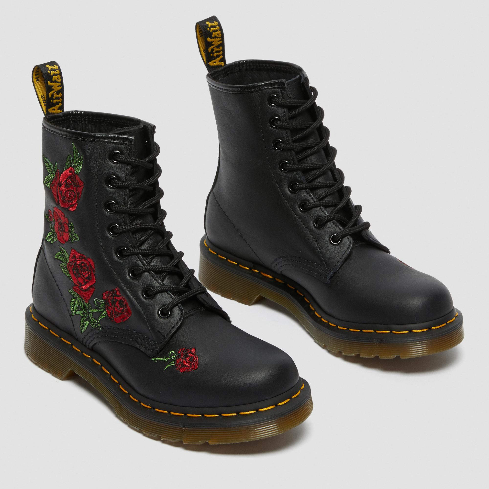 Dr. Martens Women's Floral Leather Lace-up Boots