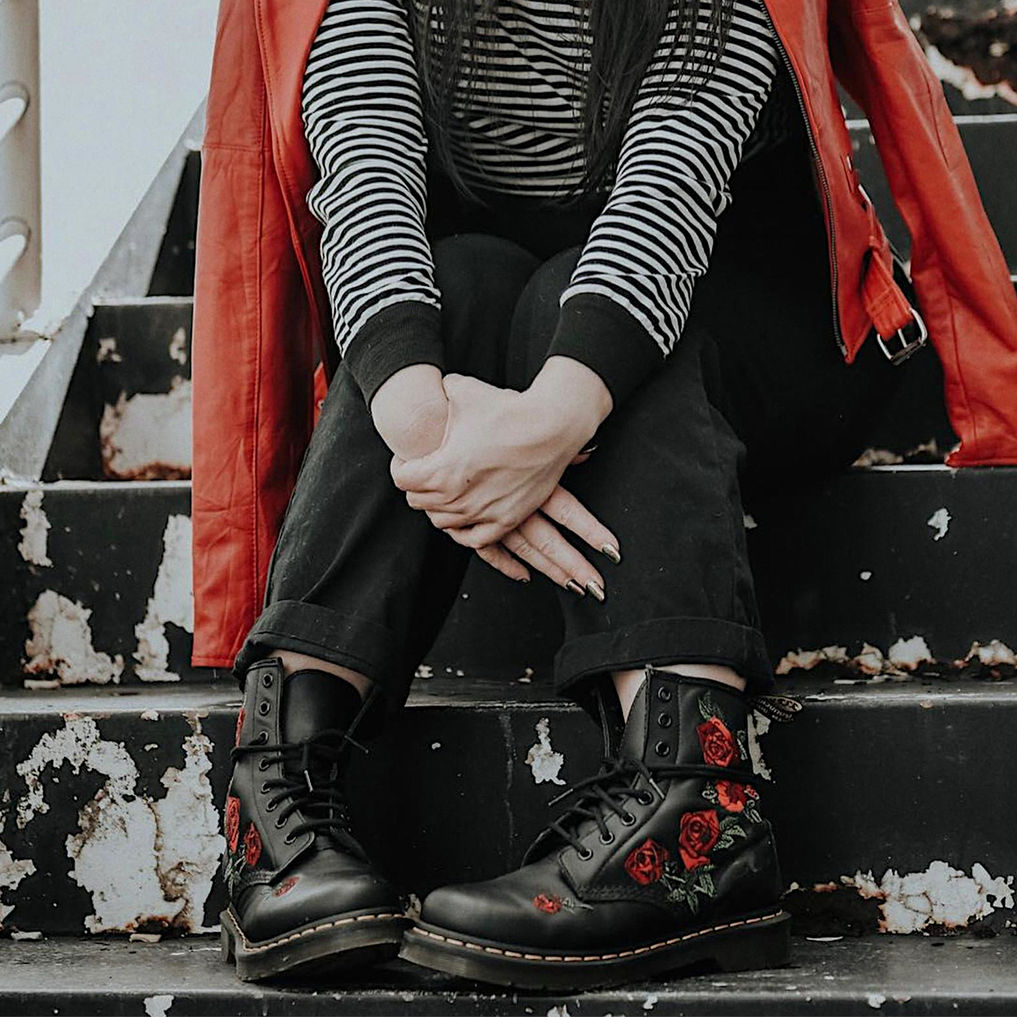 Dr. Martens Women's Floral Leather Lace-up Boots