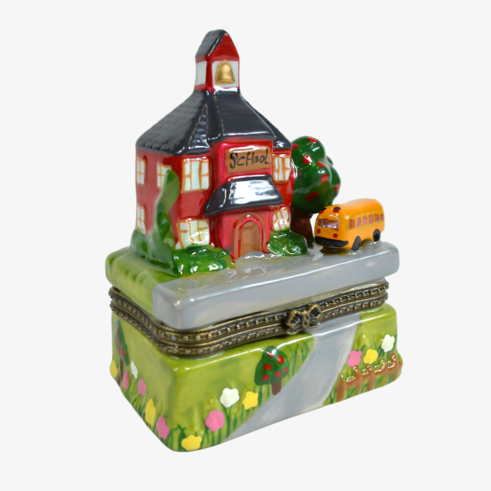 Porcelain Schoolhouse Hinged Keepsake Box