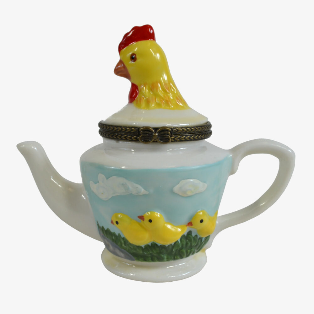 Chicken Teapot Hinged Keepsake Box