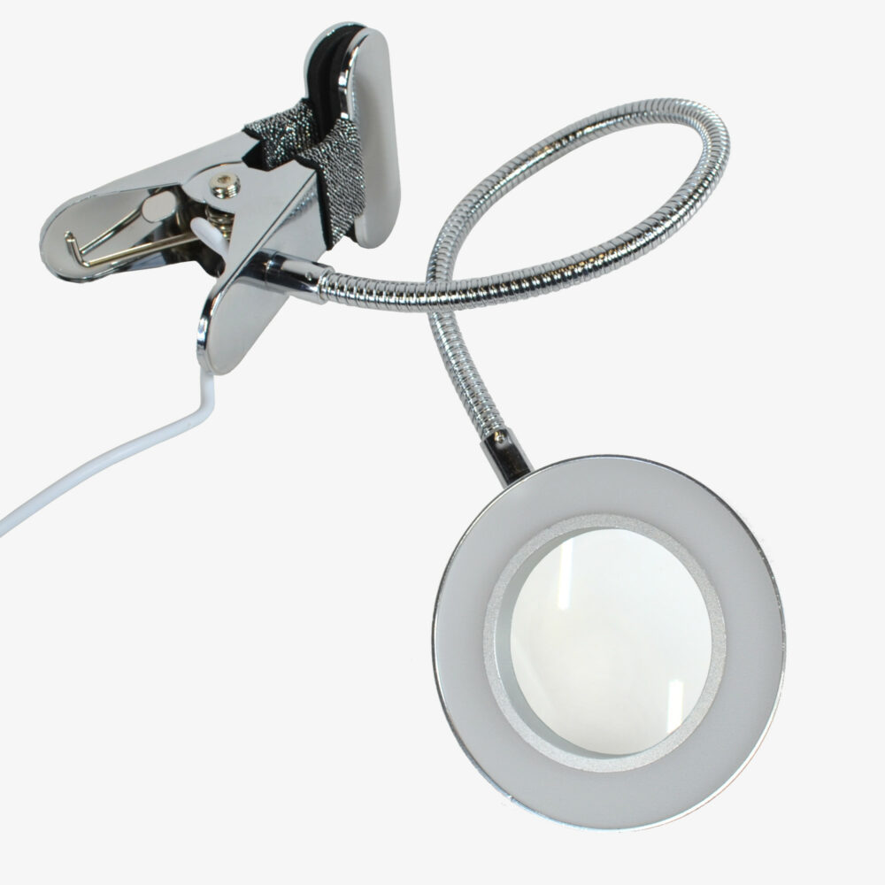 Clip-on LED Light Magnifying Glass