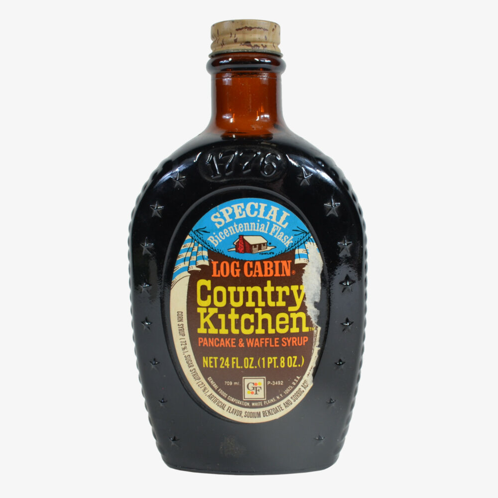 Log Cabin Country Kitchen Syrup Bicentennial Flask