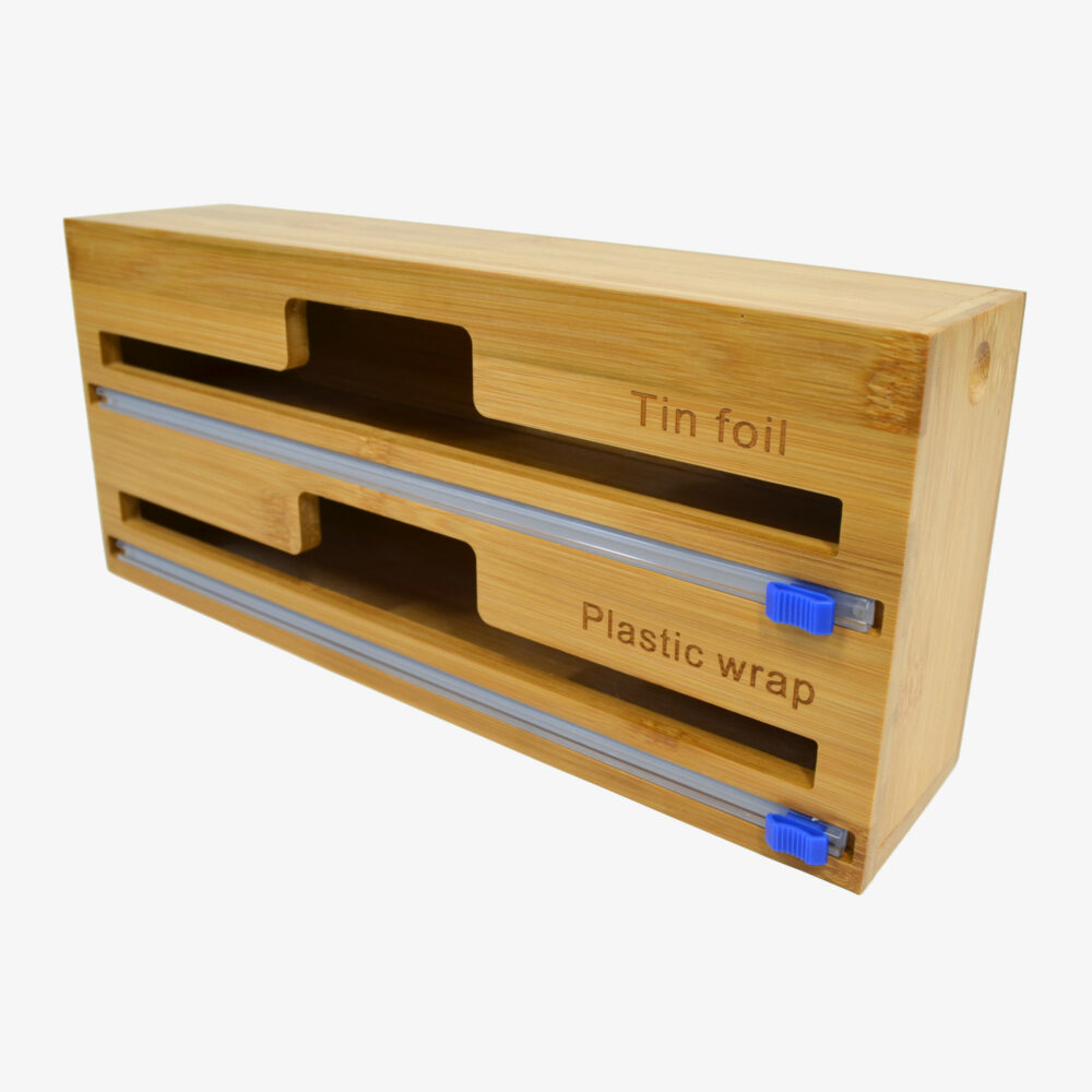 Bamboo Kitchen Wrap Organizer Box